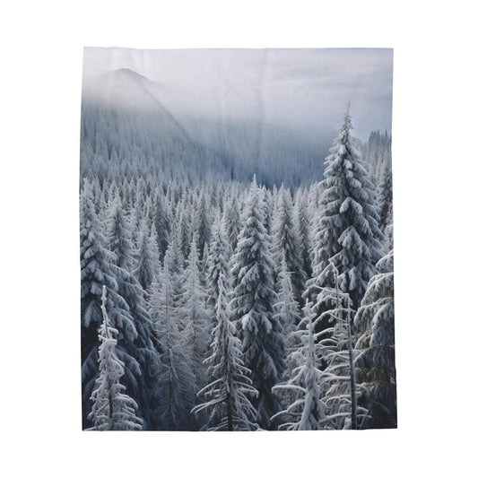 Winter Forest Velveteen Plush Blanket