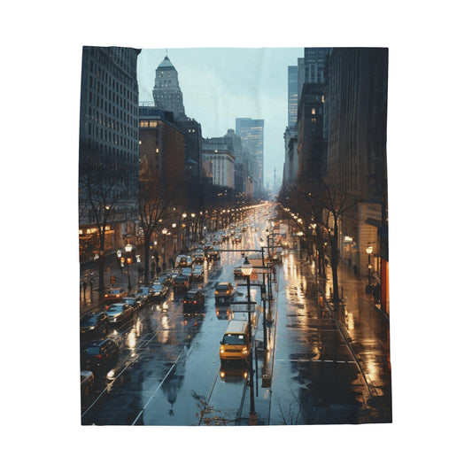 City Streets Velveteen Plush Blanket